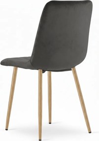 Ciemnoszare aksamitne krzesło LAVA GRAPHITE GRAY