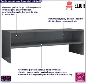 Szafka RTV z otwartą półką szary połysk - Sarsa