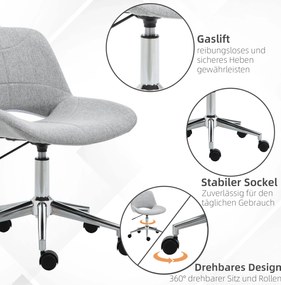 Vinsetto Krzesło Biurowe z Masażem Obrotowe 6-Punktowy Masaż Sztuczna Skóra Szare | Aosom PL