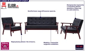 Czarny trzyczęściowy zestaw wypoczynkowy w stylu vintage - Garner 6S
