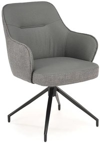 Popielaty fotel obrotowy tapicerowany - Perla