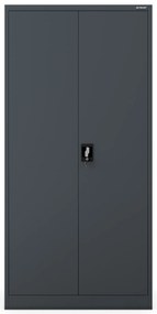 Biurowa szafa metalowa na akta JAN, 900 x 1850 x 400 mm, antracytowa