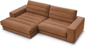 Pomarańczowy aksamitny narożnik (lewostronny/z szezlongiem) Sierra – Bobochic Paris