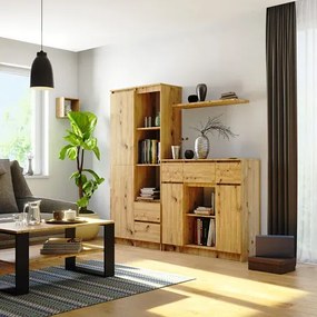 Komoda minimalistyczna do salonu dąb artisan - Nuvo
