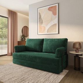 Masseno Sofa piankowa SILAR z funkcją spania - Butelkowa zieleń - TILIA 39 / Ze stelażem