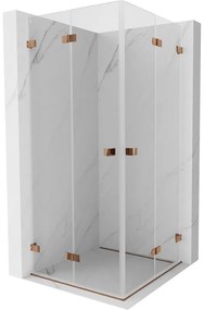 Mexen Lunar-F Duo kabina prysznicowa składana 95 x 95 cm, transparent, różowe złoto - 836-095L-095P-60-00