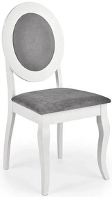 Białe stylowe krzesło drewniane medalion S3-P73