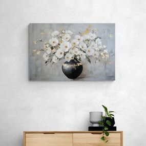 Obraz bukiet kwiatów w czarnej wazie