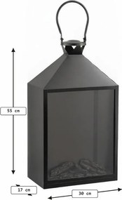 LED dekoracja latarnia COZY WARM 55x30 cm, czarna