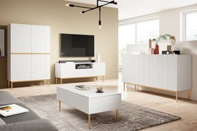 Komoda Nicole 150 cm - biały mat / złote nóżki