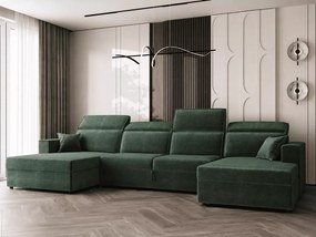 Narożnik Maniro U – duża sofa narożna w kształcie U z funkcją spania i pojemnikiem na pościel