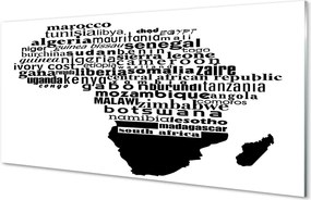 Panel szklany do Kuchni Czarno-Białe Typograficzne Napisy