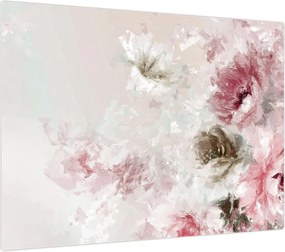 Obraz na szkle - Malowanie różowych kwiatów (70x50 cm)