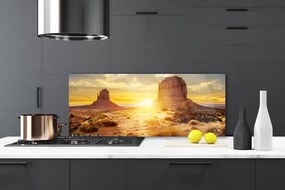 Szkło do Kuchni na Ścianę Pustynny Blask Słońca