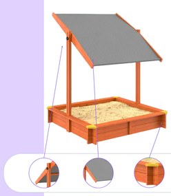 Spielwerk Piaskownica z baldachimem Sami, drewno świerkowe, 120x120x120cm