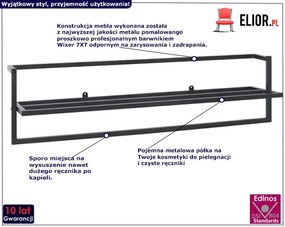 Czarny metalowy wieszak na ręczniki - Egos