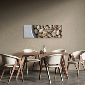 Obraz - pistacje (z zegarem) (90x30 cm)