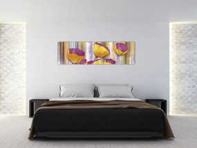 Obraz - Ilustracja kwiatów (170x50 cm)