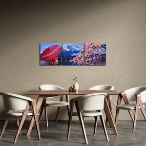 Obraz - Widok na szczyt, Japonia (z zegarem) (90x30 cm)
