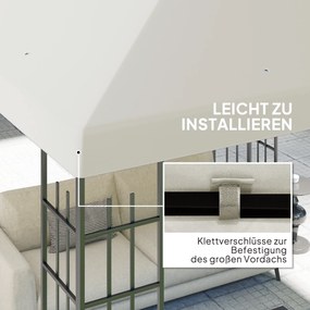 Outsunny 3 x 3 m Zamienna plandeka na pawilon, Osłona do pawilonu ogrodowego, z otworami odpływowymi, UPF30+, Jasnoszary