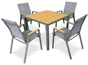 Krzesło ogrodowe Autronic, metalowe, tekstylne, szare, AZC-S1050 GREY