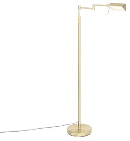 Lampa stojąca mosiądz w tym LED ze ściemniaczem dotykowym - Notia Nowoczesny Oswietlenie wewnetrzne