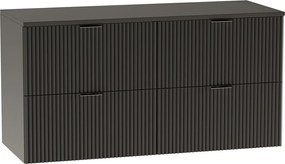 Szafka pod umywalkę WENA, ryflowane fronty, Willy, 120x60x47 cm, Czarna