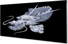 Szklany Panel Detal Głowy Smoka Japońskiego