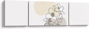 Obraz - Beżowe kwiaty z motylem N⁰3 (170x50 cm)