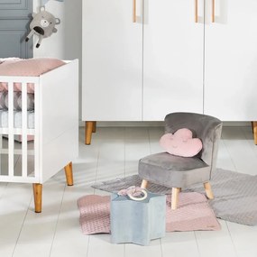 Jasnoszary aksamitny fotel dziecięcy Lil Sofa – Roba