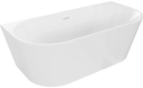 Mexen Oval wanna wolnostojąca przyścienna 160 x 80 cm, biała, przelew biały - 52671608000-20