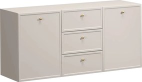 Komoda wisząca Lorini 150 cm z szufladami - kaszmir / złote uchwyty