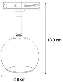 Nowoczesny reflektor szynowy jednofazowy czarny ze złotem - Gissi
