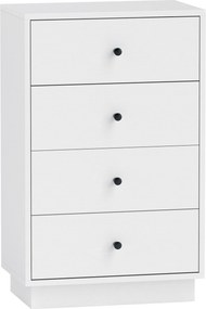 HOMCOM Biała Komoda z 7 Szufladami, Szafka z Płyty Wiórowej w Nowoczesnym Stylu 47 x 29 x 75 cm