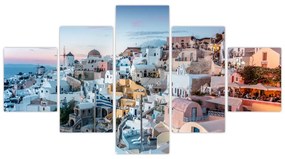 Obraz - Zmierzch na Santorini (125x70 cm)