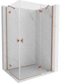 Mexen Mist-H Duo kabina prysznicowa uchylna prawa 85 x 95 cm, transparent, miedź szczotkowana - 8A5-085L-095P-65-00