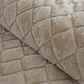 Beżowa pościel dwuosobowa z mikropluszu 200x200 cm Cosy Diamond – Catherine Lansfield
