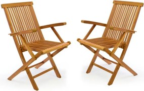 Krzesło składane z drewna tekowego DIVERO, 2 szt