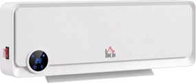 HOMCOM Nagrzewnica ścienna 2000W z pilotem, 3 tryby pracy, wyświetlacz LED, timer 12h | Aosom PL