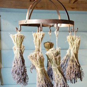 Wieszak żeliwny na zioła z 6 haczykami Esschert Design, ⌀ 37,2 cm