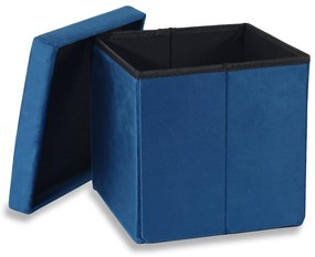 Niebieski składany taboret CUBEXO VELVET M