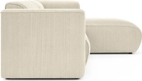 Beżowy sztruksowy narożnik (prawostronny/z szezlongiem) Merid – Ropez