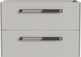 Podwieszana szafka pod umywalkę z aluminiowymi uchwytami - Szara - 80 cm - FELNA