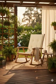 Bambusowy bujany fotel na taras jasna zieleń E3-P01