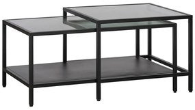 Czarne szklane stoliki zestaw 2 szt. 60x60 cm Bronco – Unique Furniture