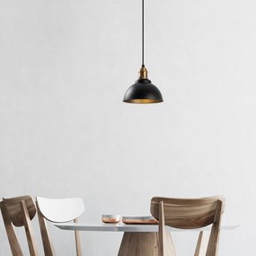 Czarna lampa wisząca z metalowym kloszem ø 21 cm Varzan – Opviq lights