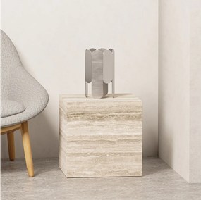 Stolik pomocniczy z trawertynu – beżowy – Dove