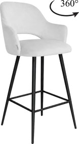 Hoker Milano krzesło barowe tkanina Welur podstawa metalowa : Kolor nogi - Czarna stożek, Kolor tkaniny - VELVET - MG39, Typ siedziska - Siedzisko obrotowe 360°