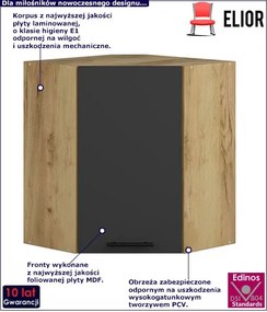 Kuchenna szafka górna narożna dąb craft + antracyt - Vokres 32X
