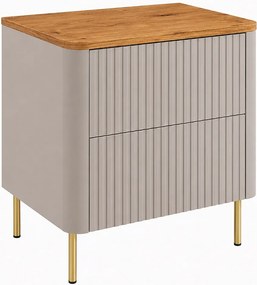 Szafka łazienkowa 60, Kaszmir, blat dąb craft, nogi złote, 60,8 x 44,2 x 65 cm